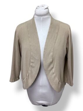 Beige Women's Open-Front Sweater Cardigan